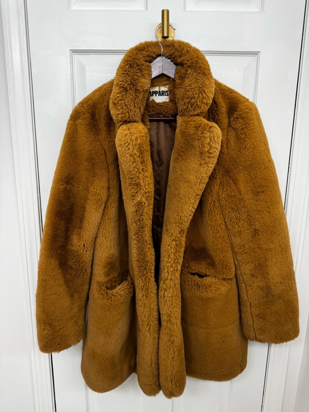 Apparis Brown Faux Fur Coat